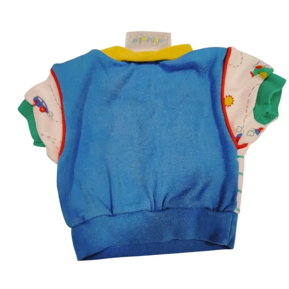 VTG Infant Baby Boy 0-3 Months Childwise Beach Buggy Dog Car BlueGreenYell Shirt